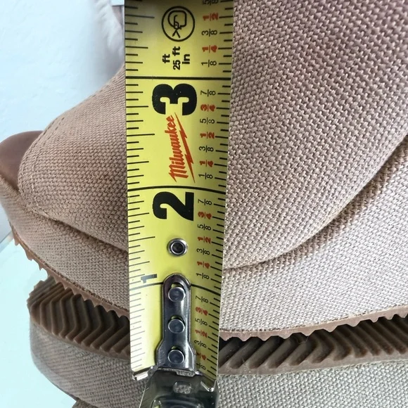 Tory Burch Studded Canvas Wedge Mules Cream/Tan/Size 9.5 - Picture 10 of 10